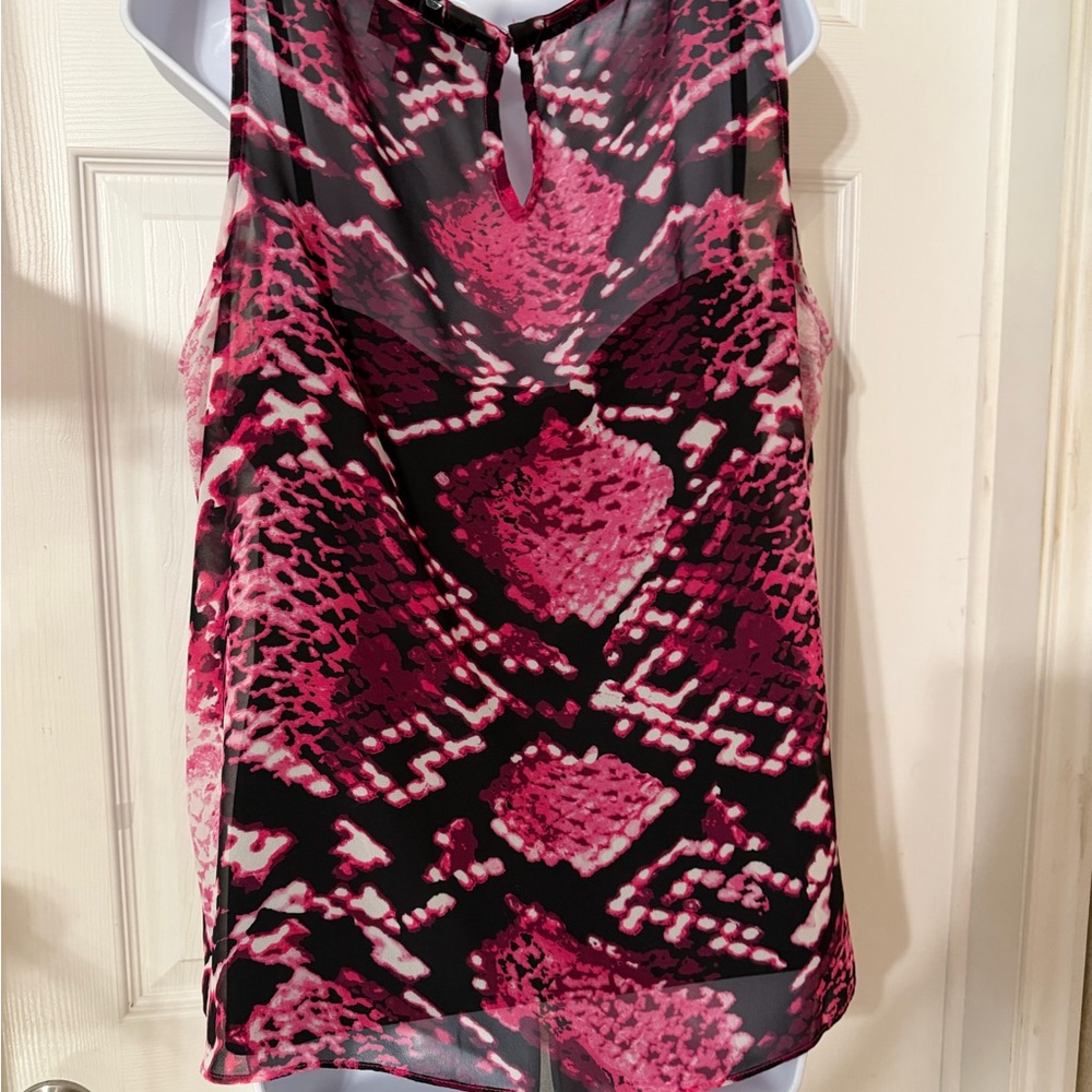 Dana Buchman Pink and Black Patterned Tank Top - Picture 6 of 9